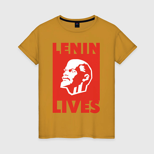 Женская футболка Lenin Lives / Горчичный – фото 1