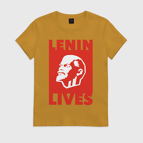 Женская футболка Lenin Lives / Горчичный – фото 1