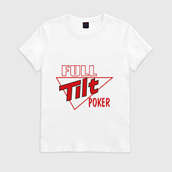 Футболка хлопковая женская Full Tilt Poker, цвет: белый