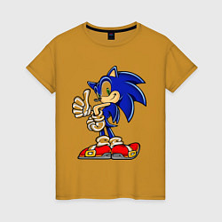 Футболка хлопковая женская Sonic, цвет: горчичный