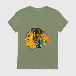 Футболка хлопковая женская Chicago Blackhawks: Kane, цвет: авокадо