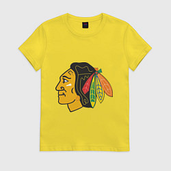 Футболка хлопковая женская Chicago Blackhawks, цвет: желтый