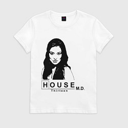 Футболка хлопковая женская House MD: Thirteen, цвет: белый