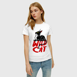 Футболка хлопковая женская Wild Cat, цвет: белый — фото 2
