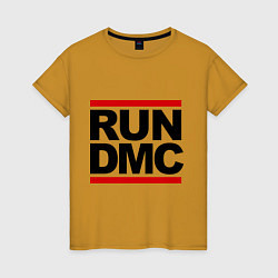 Футболка хлопковая женская Run DMC, цвет: горчичный
