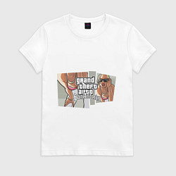 Футболка хлопковая женская GTA San Andreas, цвет: белый