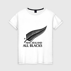 Футболка хлопковая женская New Zeland: All blacks, цвет: белый