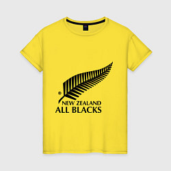 Футболка хлопковая женская New Zeland: All blacks, цвет: желтый