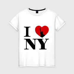 Футболка хлопковая женская Freedom: I Love NY, цвет: белый
