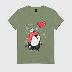 Женская футболка Пингвин с шариком