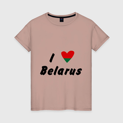 Женская футболка I love Belarus / Пыльно-розовый – фото 1