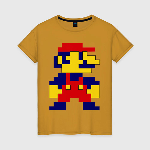 Женская футболка Pixel Mario / Горчичный – фото 1
