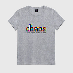 Футболка хлопковая женская Хаос- высшая степень порядка, цвет: меланж