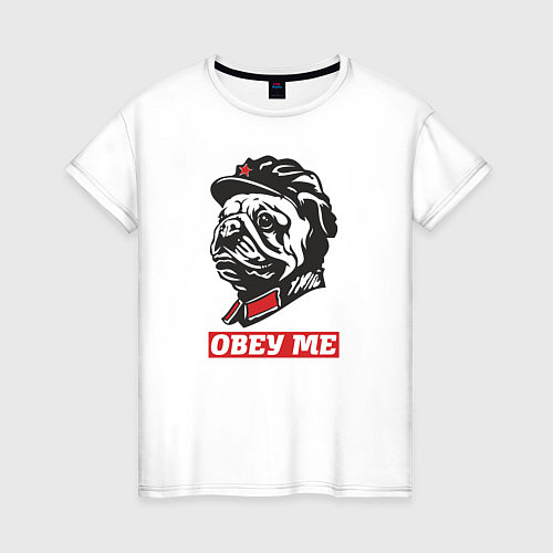 Женская футболка Obey me. Подчиняйся мне! / Белый – фото 1