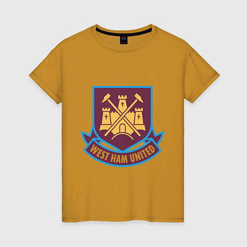 Женская футболка West Ham United / Горчичный – фото 1