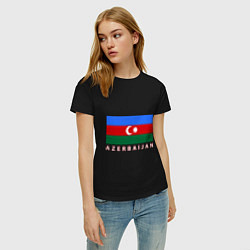 Футболка хлопковая женская Азербайджан, цвет: черный — фото 2