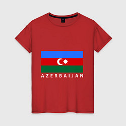 Футболка хлопковая женская Азербайджан, цвет: красный
