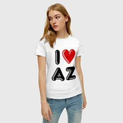 Футболка хлопковая женская I Love AZ, цвет: белый — фото 2