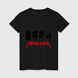 Футболка хлопковая женская Metallica (Лица), цвет: черный