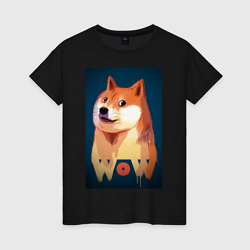 Женская футболка Wow Doge / Черный – фото 1