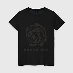 Футболка хлопковая женская Green Day: Red Symbol, цвет: черный