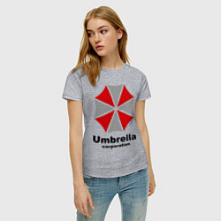 Футболка хлопковая женская Umbrella corporation, цвет: меланж — фото 2