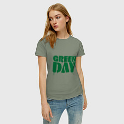 Футболка хлопковая женская Green Day, цвет: авокадо — фото 2