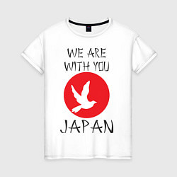 Футболка хлопковая женская We Are With You Japan, цвет: белый