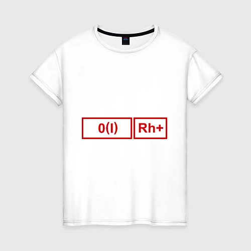Женская футболка Группа крови 1, резус + / Белый – фото 1