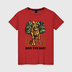 Футболка хлопковая женская Camel: Bon Voyage, цвет: красный