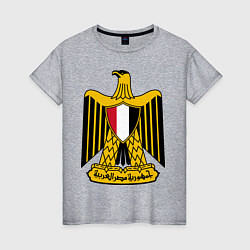 Футболка хлопковая женская Египет герб, цвет: меланж