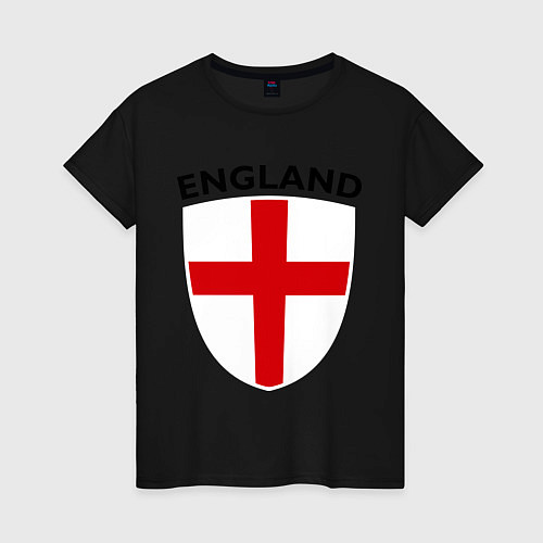 Женская футболка England Shield / Черный – фото 1