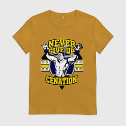 Женская футболка Never Give Up: Cenation