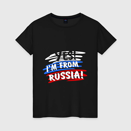 Женская футболка I am from Russia / Черный – фото 1