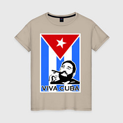 Женская футболка Fidel: Viva, Cuba!