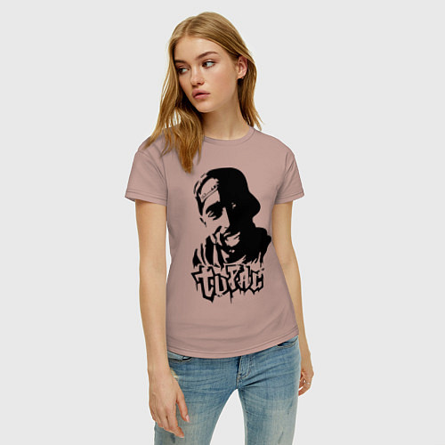 Женская футболка 2pac / Пыльно-розовый – фото 3