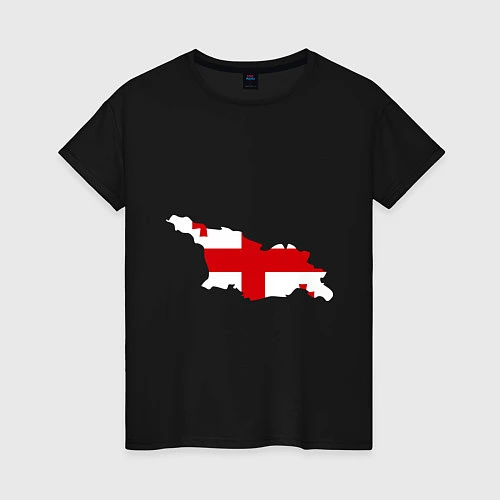 Женская футболка Грузия (Georgia) / Черный – фото 1