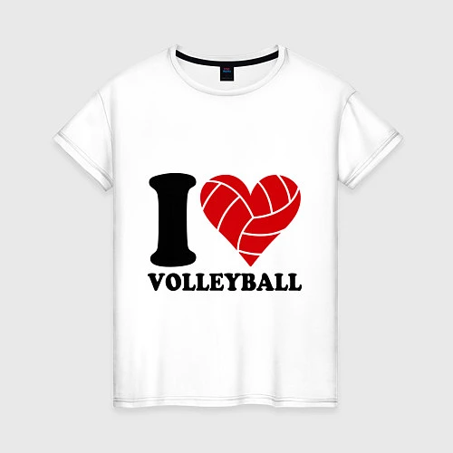 Женская футболка I love volleyball - Я люблю волейбол / Белый – фото 1