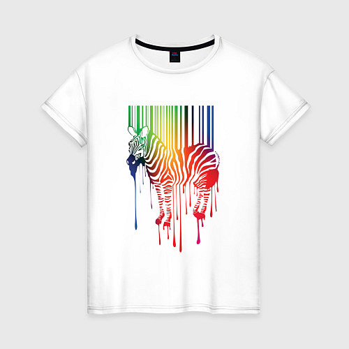 Женская футболка Color zebra / Белый – фото 1