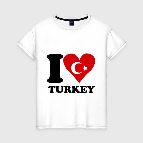 Женская футболка I love turkey / Белый – фото 1