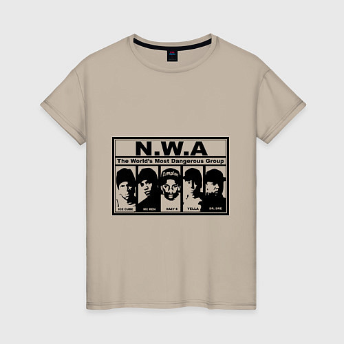Женская футболка NWA / Миндальный – фото 1
