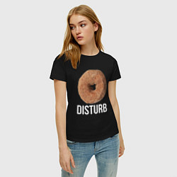 Футболка хлопковая женская Disturb Donut, цвет: черный — фото 2