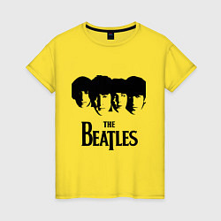 Футболка хлопковая женская The Beatles: Faces, цвет: желтый