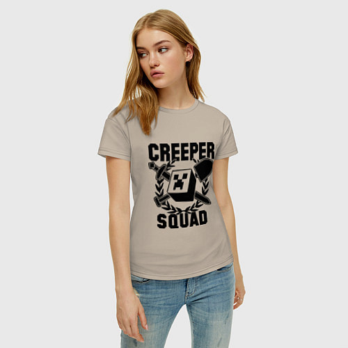 Женская футболка Creeper Squad / Миндальный – фото 3
