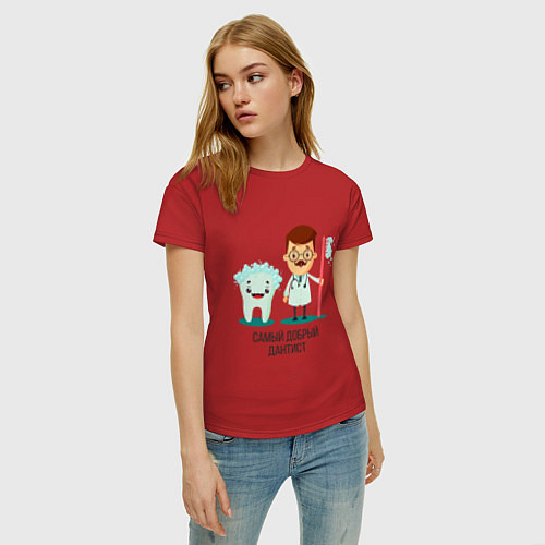 Женская футболка Дантист / Красный – фото 3