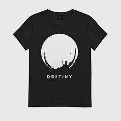 Футболка хлопковая женская Destiny Planet, цвет: черный