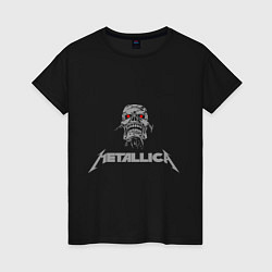 Футболка хлопковая женская Metallica scool, цвет: черный