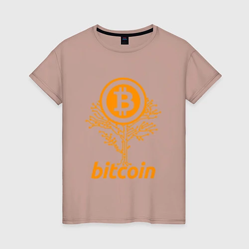 Женская футболка Bitcoin Tree / Пыльно-розовый – фото 1