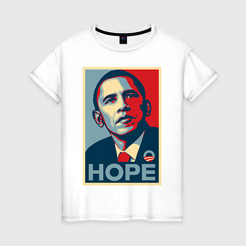 Женская футболка Obama hope vert / Белый – фото 1