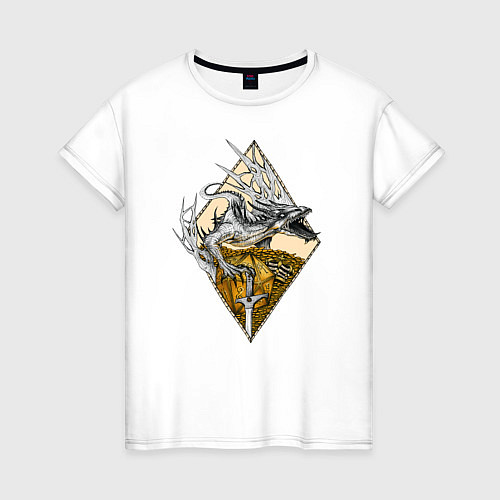 Женская футболка Дракон с дайсом / Белый – фото 1